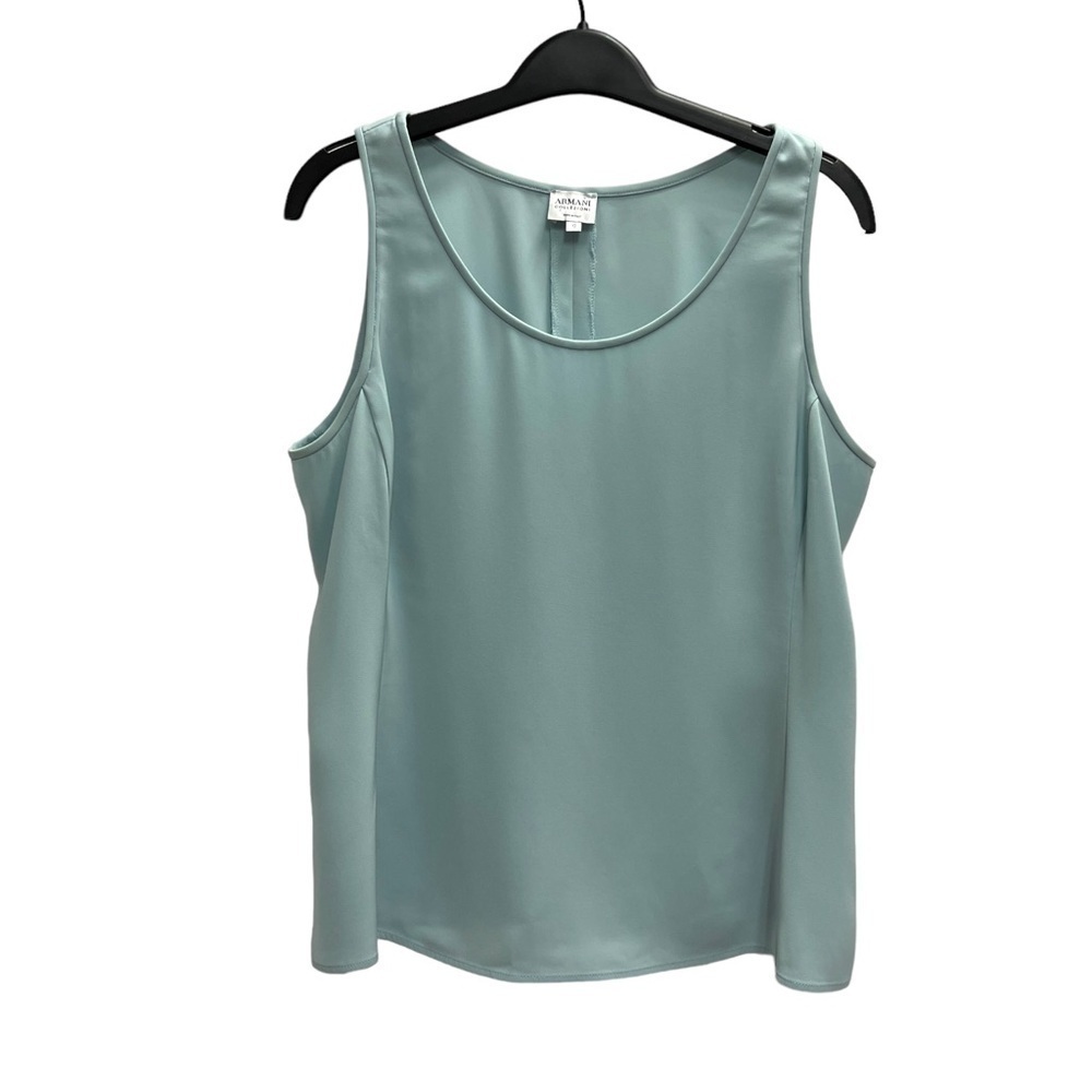Armani Collezioni Tank Blouse blue size 10 classic scoop neck luxury